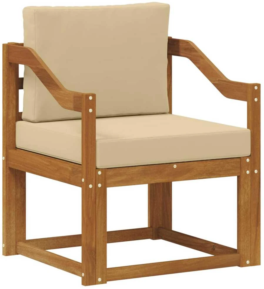 Lauko sofa Tvirta akacijos mediena ir poliesteris Natūrali