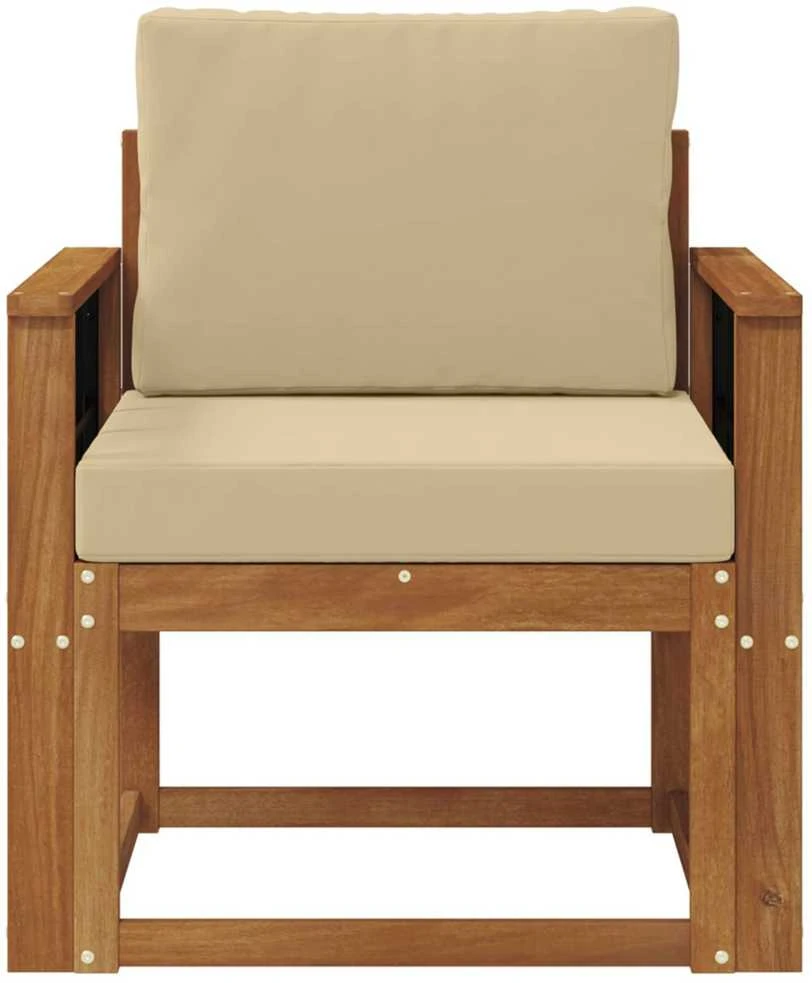Lauko sofa Tvirta akacijos mediena ir poliesteris Natūrali