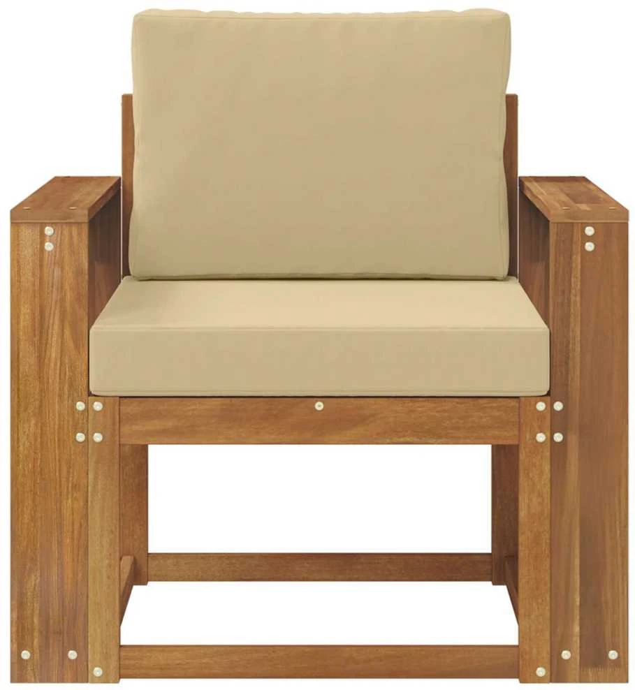 Lauko sofa Tvirta akacijos mediena ir poliesteris Natūrali