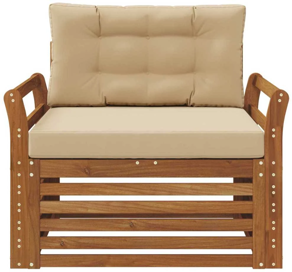 Lauko sofa Tvirta akacijos mediena ir poliesteris