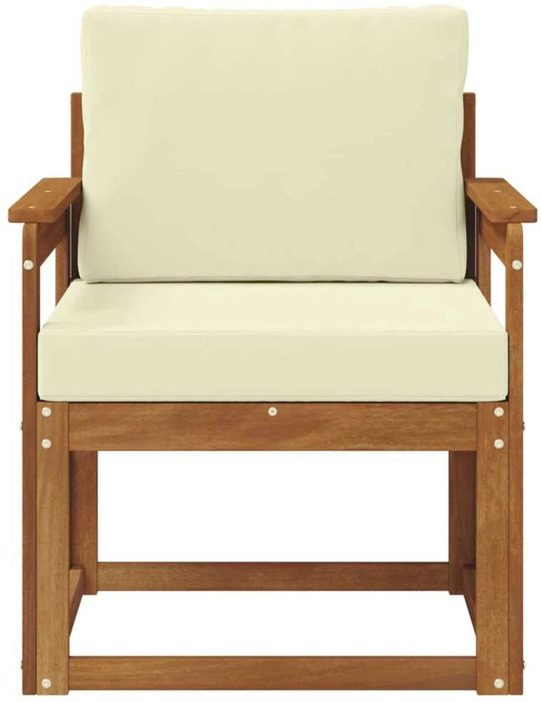 Lauko sofa Tvirta akacijos mediena ir poliesteris Natūrali