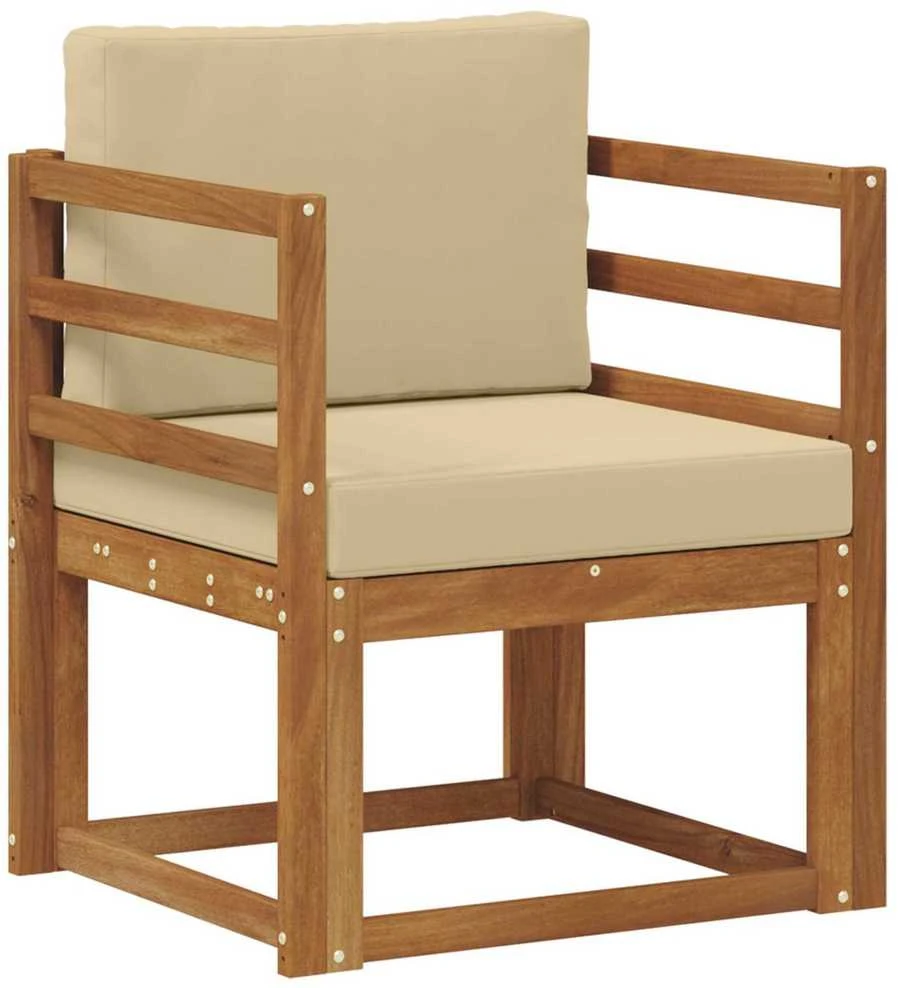 Lauko sofa Tvirta akacijos mediena ir poliesteris Natūrali