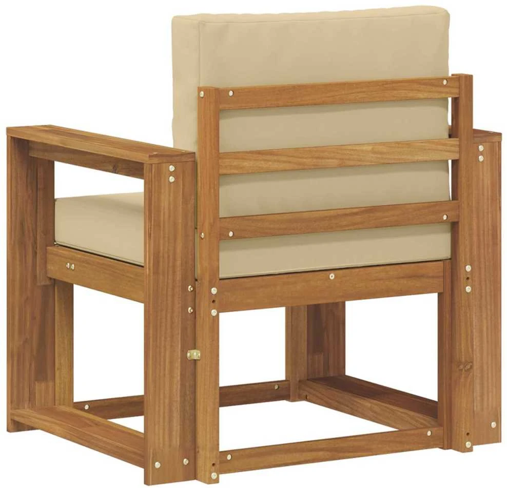 Lauko sofa Tvirta akacijos mediena ir poliesteris Natūrali