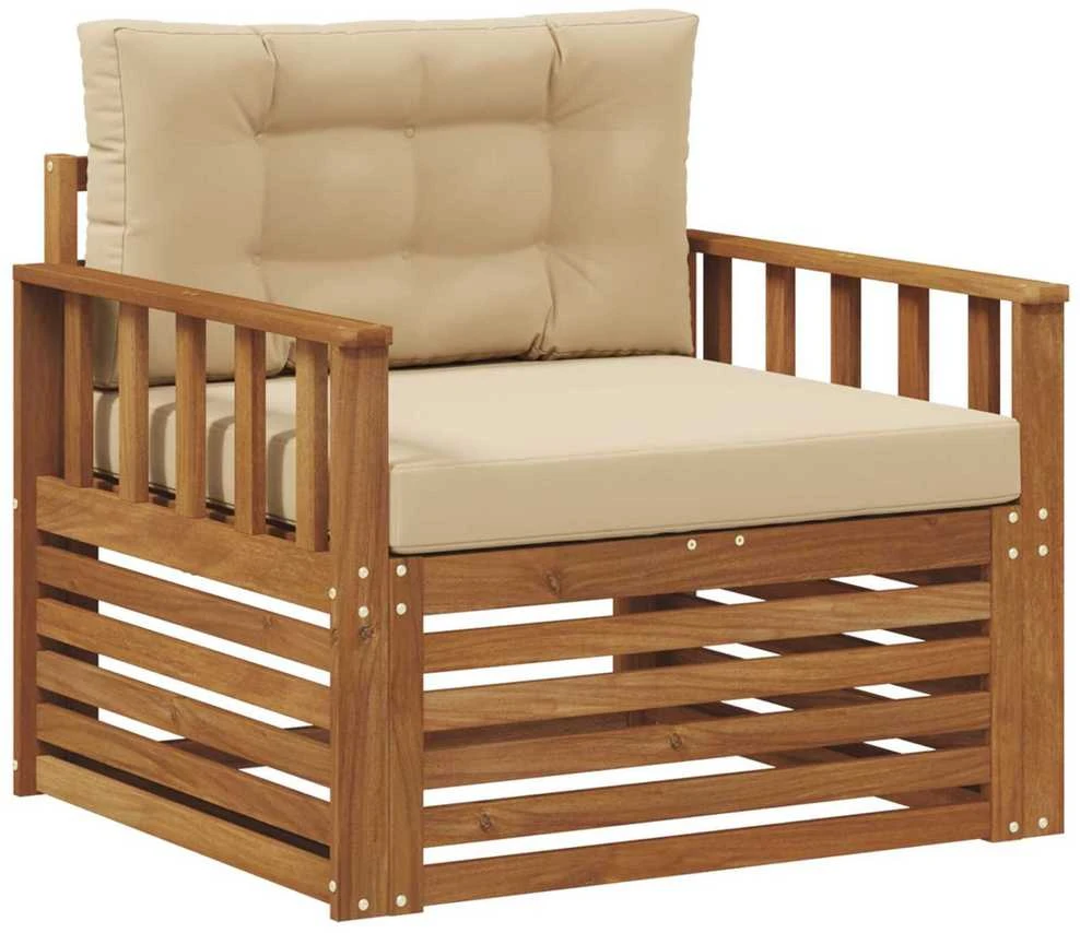 Lauko sofa Tvirta akacijos mediena ir poliesteris