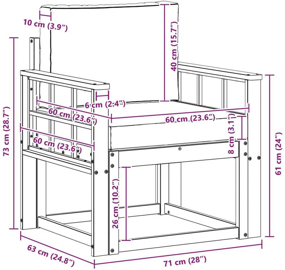 Lauko sofa Tvirta akacijos mediena ir poliesteris Natūrali