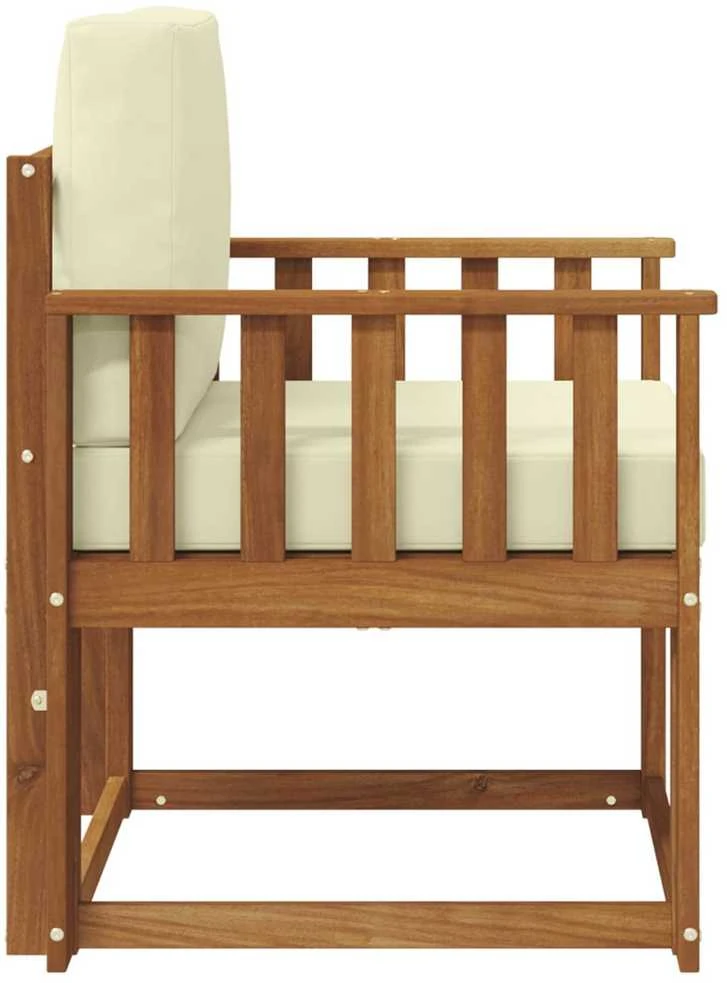 Lauko sofa Tvirta akacijos mediena ir poliesteris Natūrali