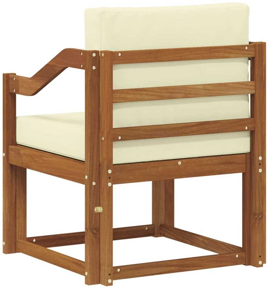 Lauko sofa Tvirta akacijos mediena ir poliesteris Natūrali