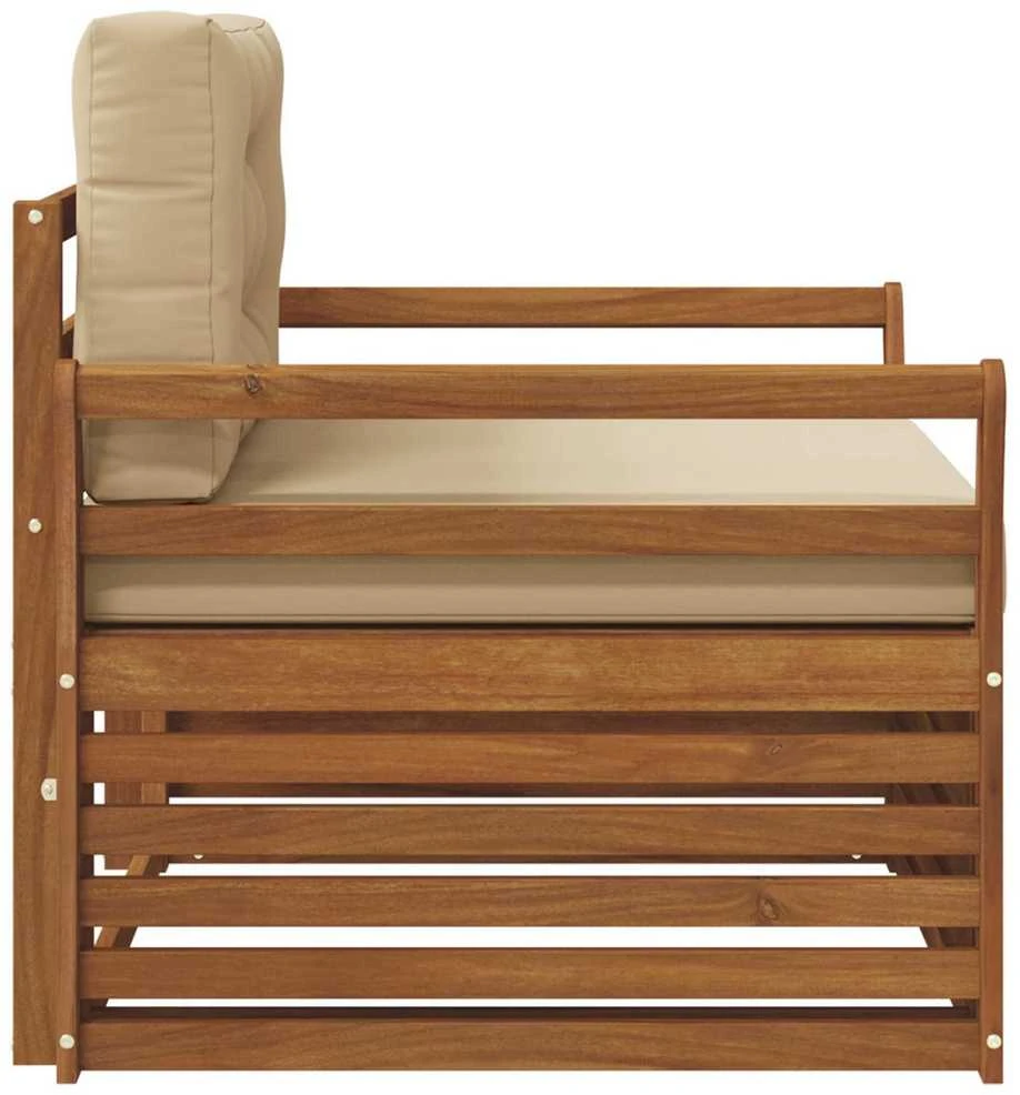 Lauko sofa Tvirta akacijos mediena ir poliesteris