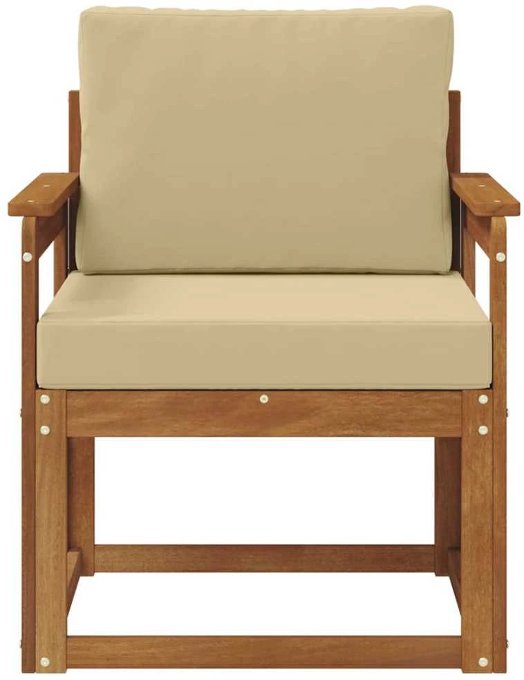 Lauko sofa Tvirta akacijos mediena ir poliesteris Natūrali