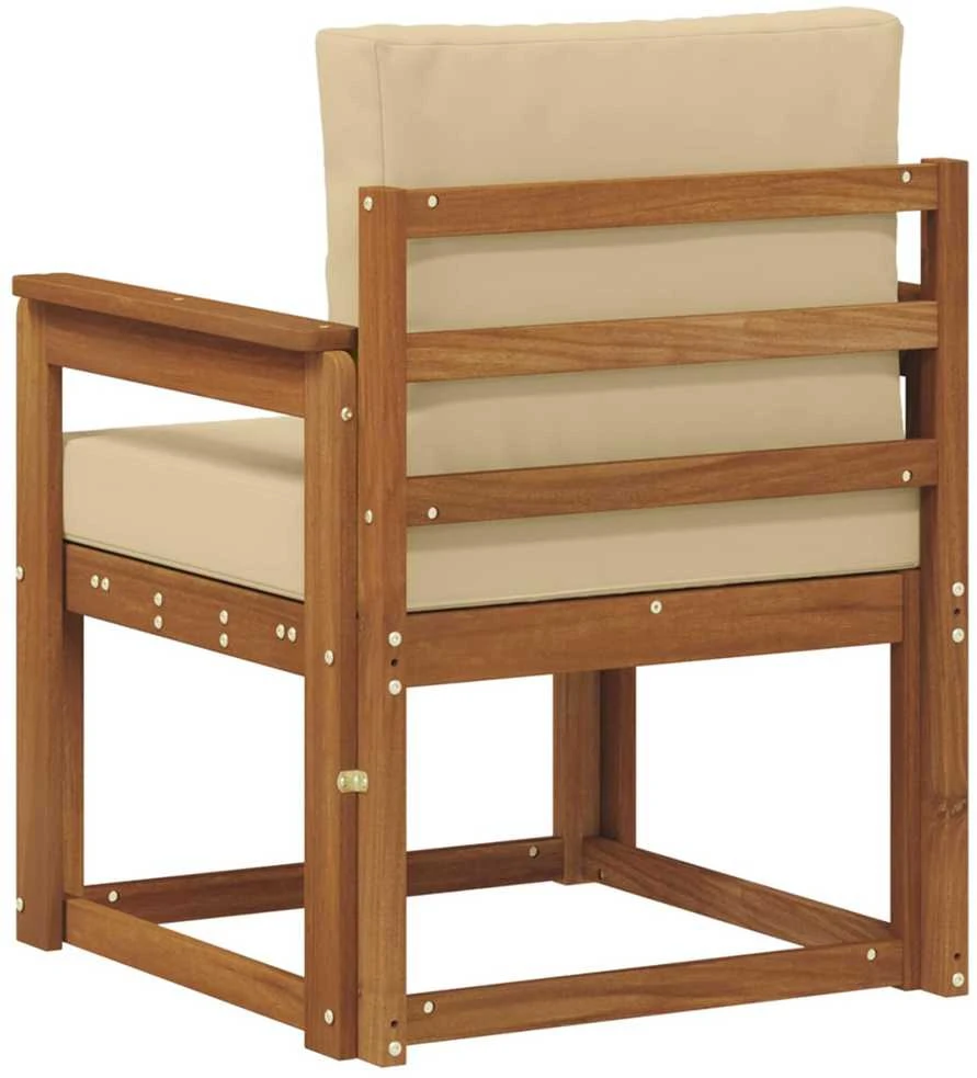 Lauko sofa Tvirta akacijos mediena ir poliesteris Natūrali
