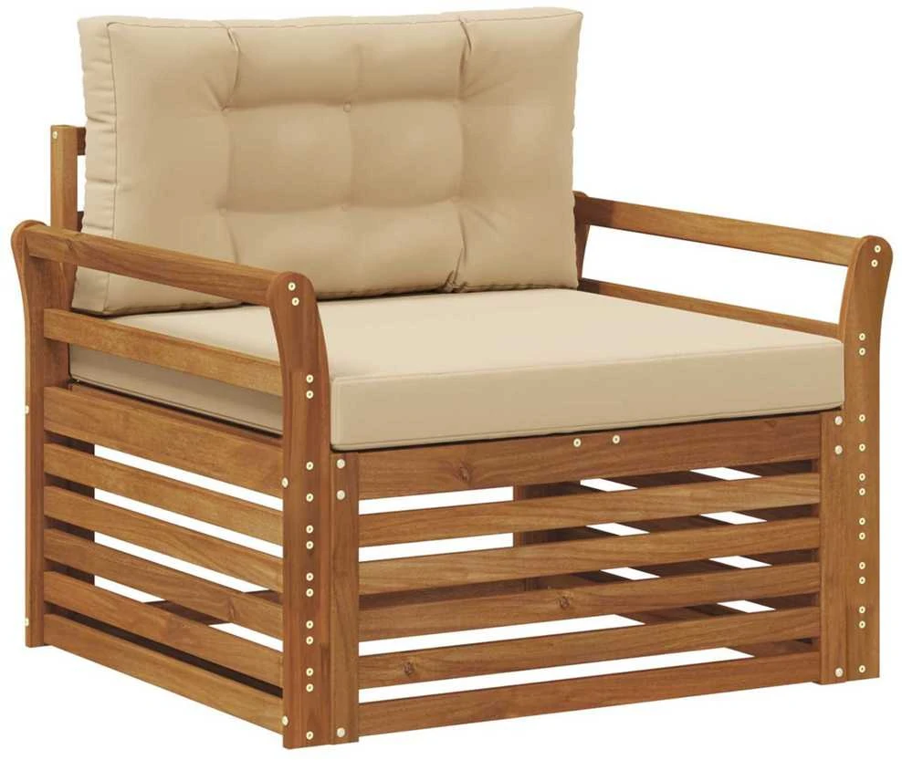 Lauko sofa Tvirta akacijos mediena ir poliesteris