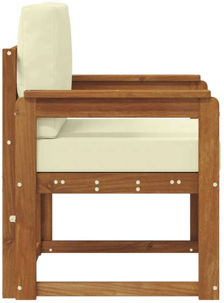 Lauko sofa Tvirta akacijos mediena ir poliesteris Natūrali