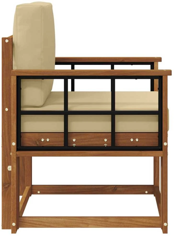 Lauko sofa Tvirta akacijos mediena ir poliesteris Natūrali