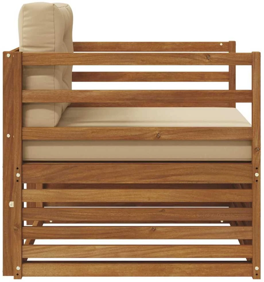 Lauko sofa Tvirta akacijos mediena ir poliesteris