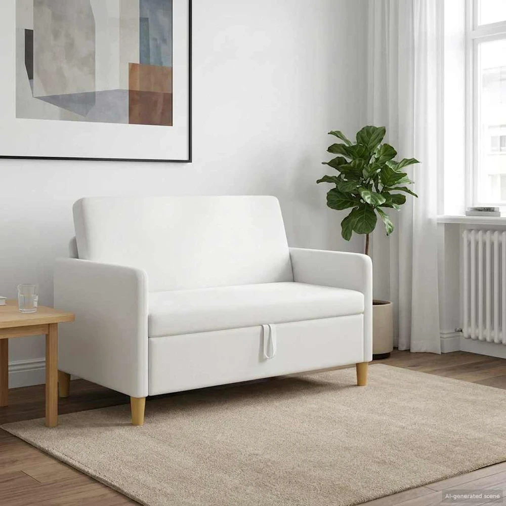 Sofa su saugojimo vieta Balta 122 x 78 x 87 cm Poliesteris