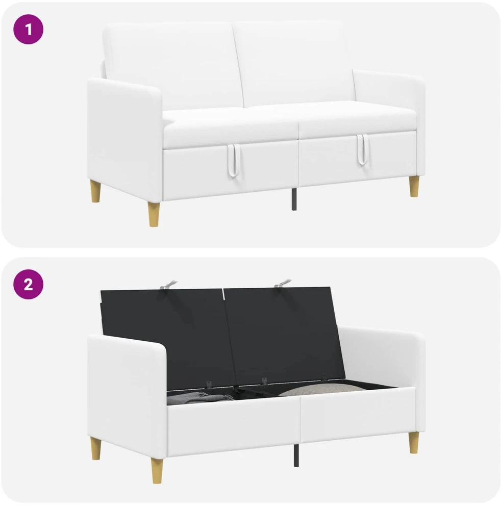 Sofa su saugojimo vieta Balta 152 x 78 x 87 cm Poliesteris