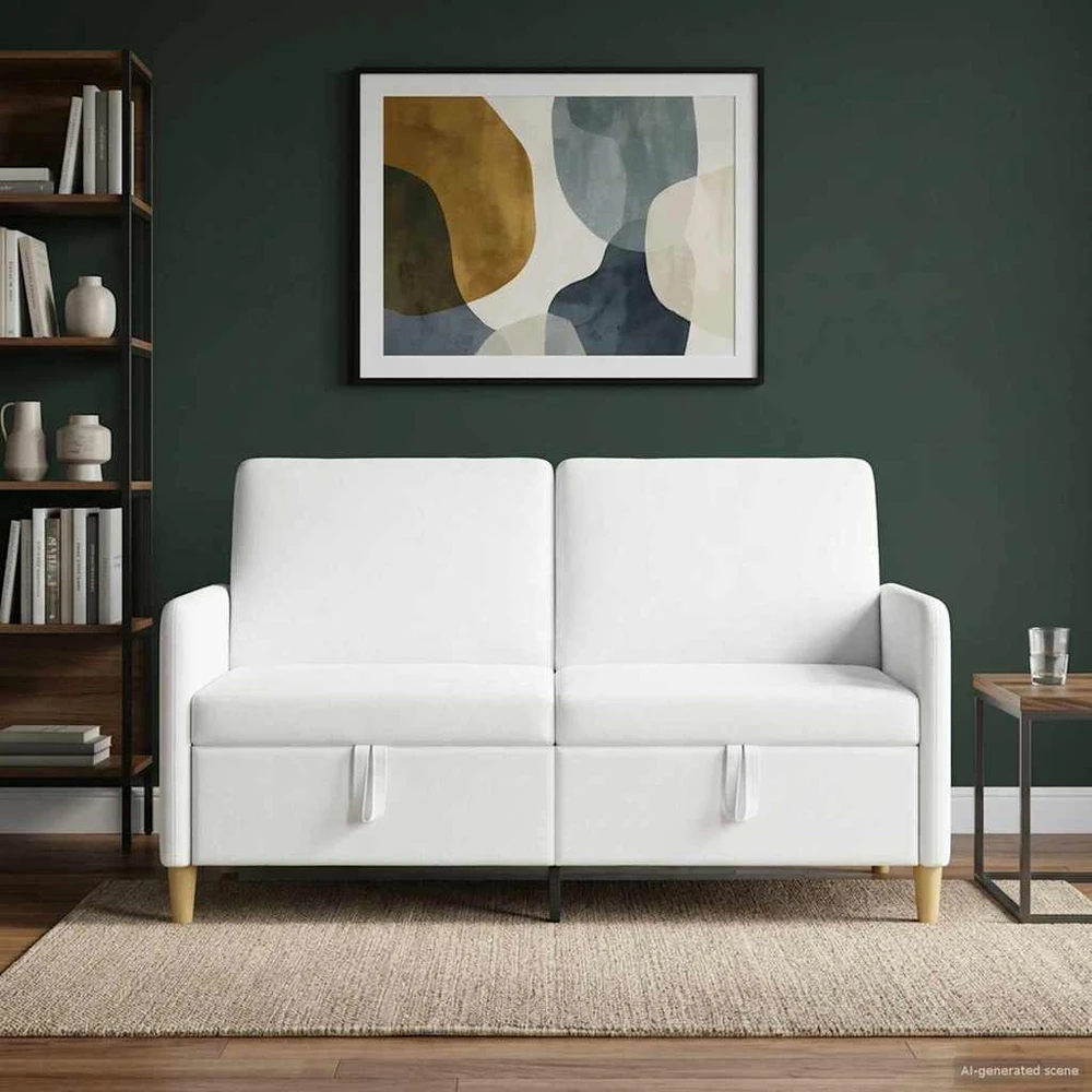 Sofa su saugojimo vieta Balta 152 x 78 x 87 cm Poliesteris