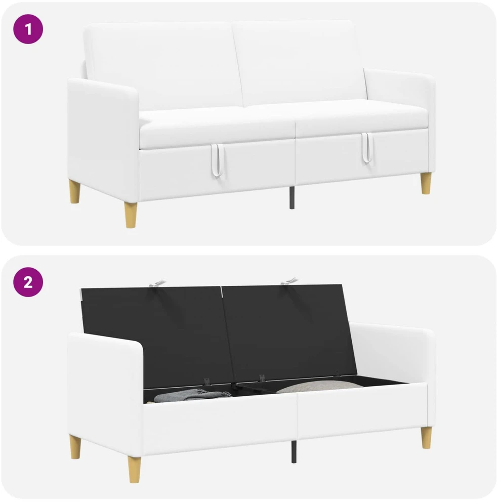 Sofa su saugojimo vieta Balta 172 x 78 x 87 cm Poliesteris