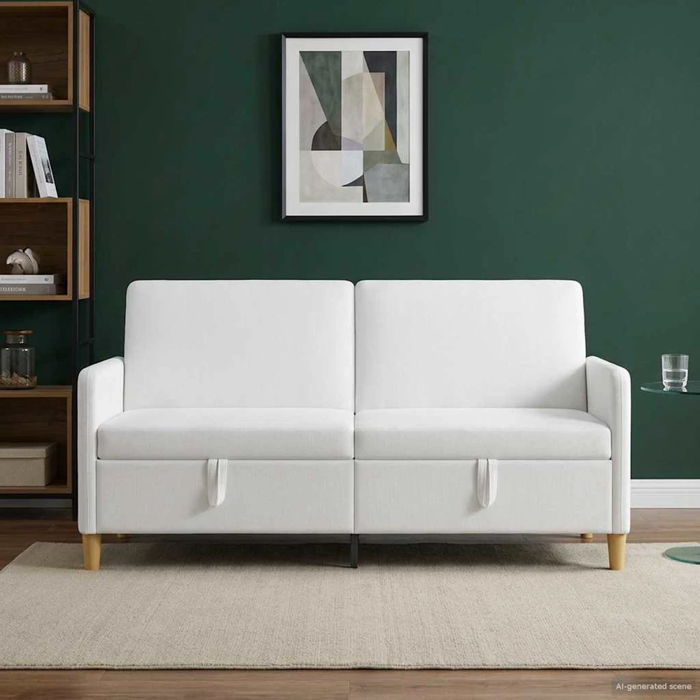 Sofa su saugojimo vieta Balta 172 x 78 x 87 cm Poliesteris