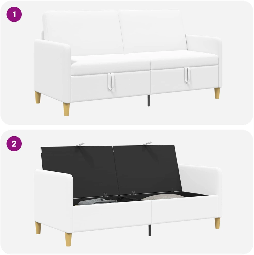 Sofa su saugojimo vieta Balta 172 x 78 x 87 cm Poliesteris