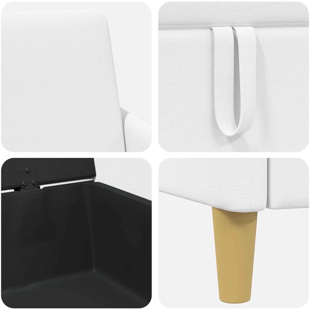 Sofa su saugojimo vieta Balta 192 x 78 x 87 cm Poliesteris