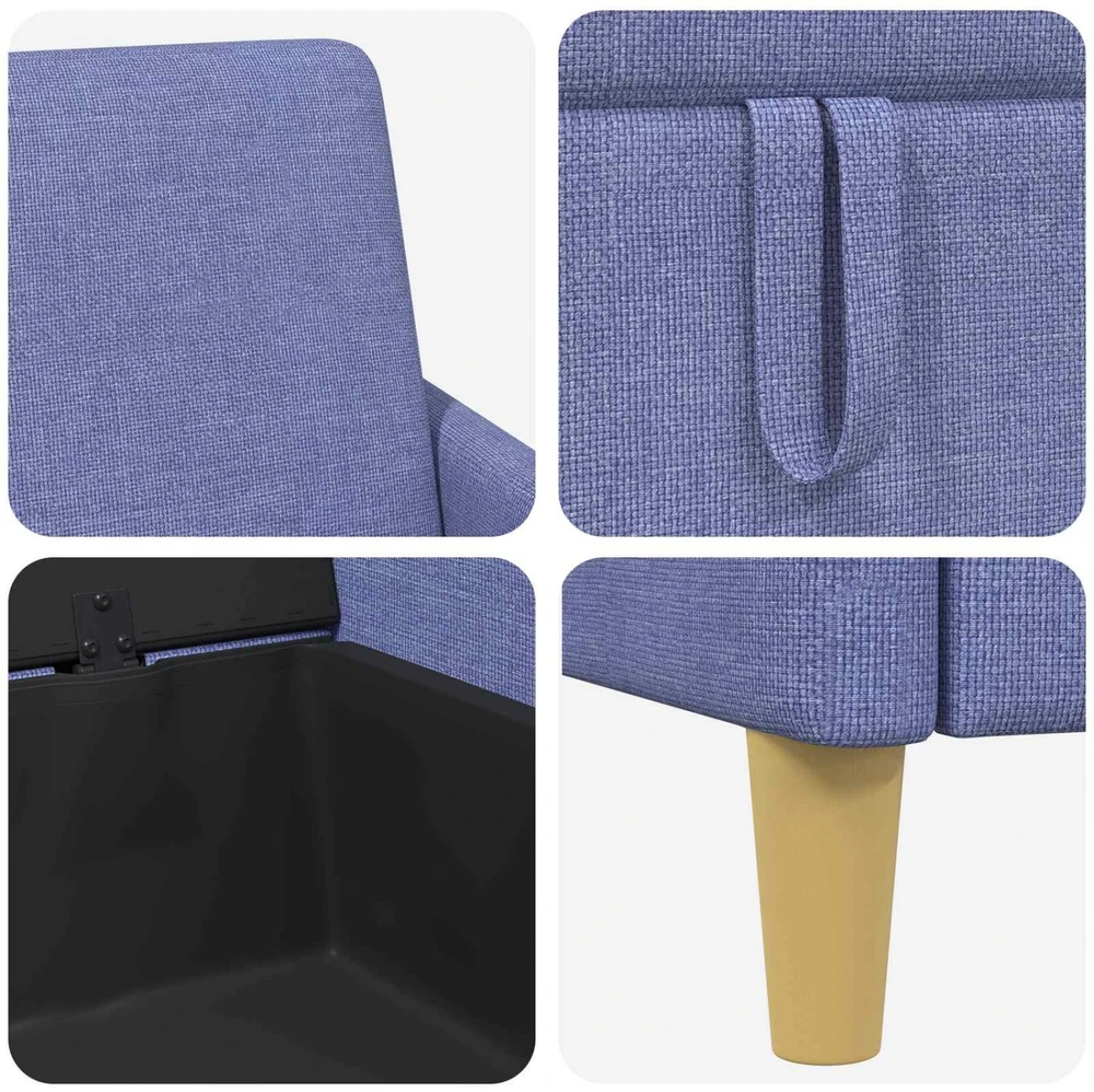 Sofa su saugojimo vieta Džinsinės mėlynos 172 x 78 x 87 cm