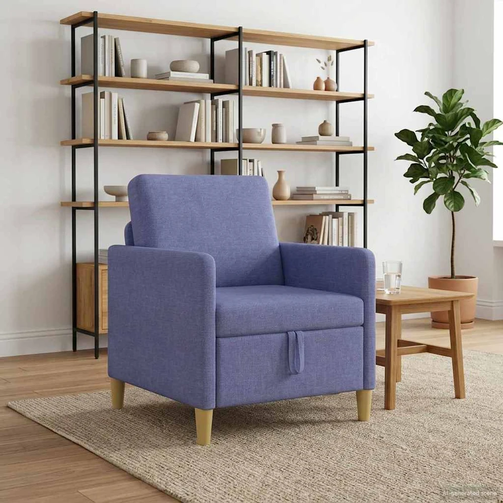 Sofa su saugojimo vieta Džinsinės mėlynos 72 x 78 x 87 cm