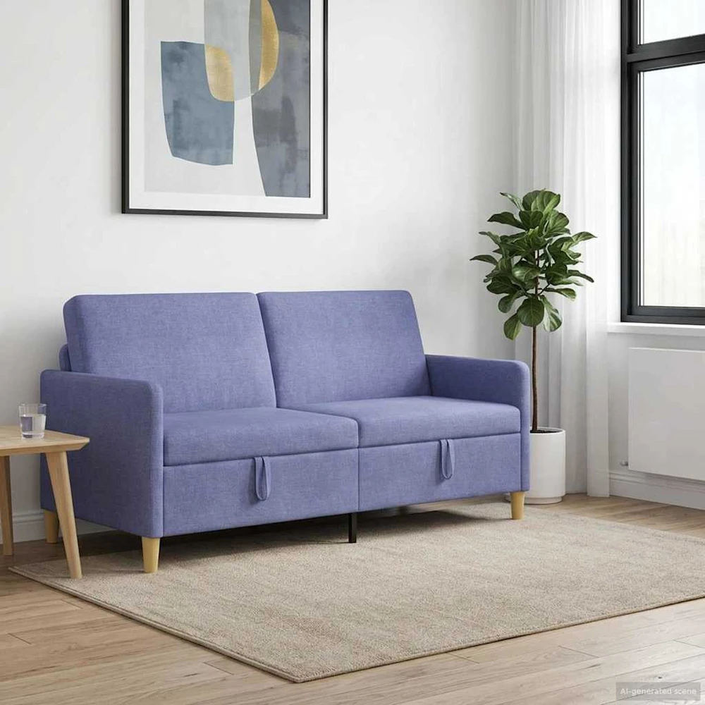 Sofa su saugojimo vieta Džinsinės mėlynos 172 x 78 x 87 cm