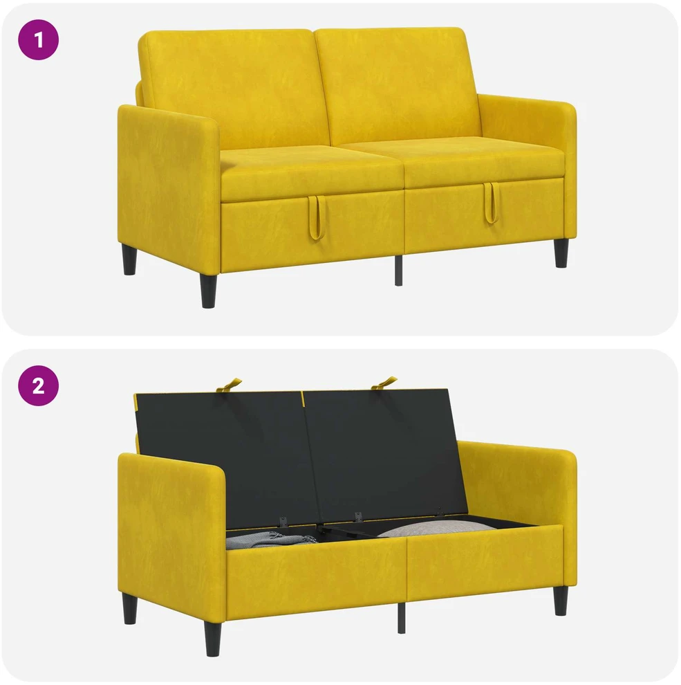 Sofa su saugojimo vieta Geltona 152 x 78 x 87 cm Poliesteris