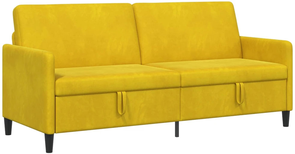 Sofa su saugojimo vieta 3 vietos Geltona 192 x 78 x 87 cm