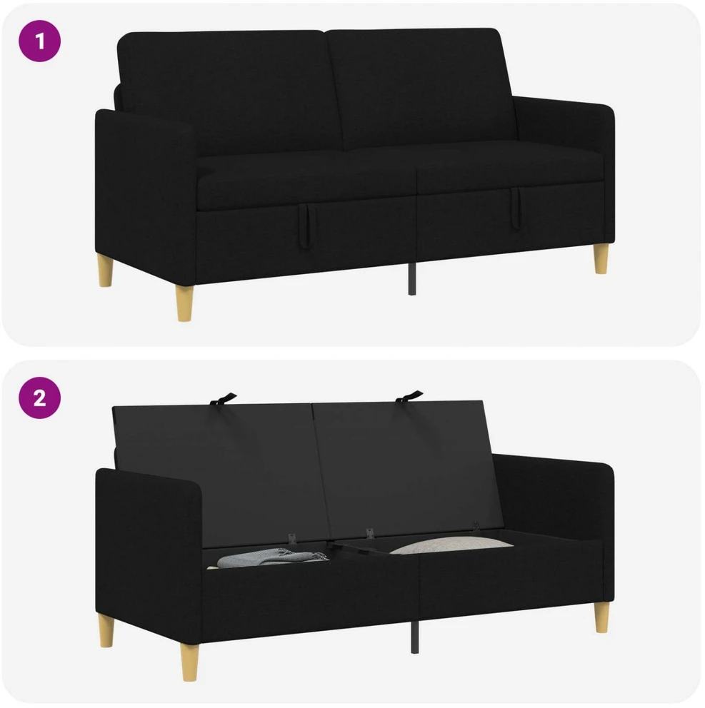 Sofa su saugojimo vieta Juoda 172 x 78 x 87 cm Poliesteris