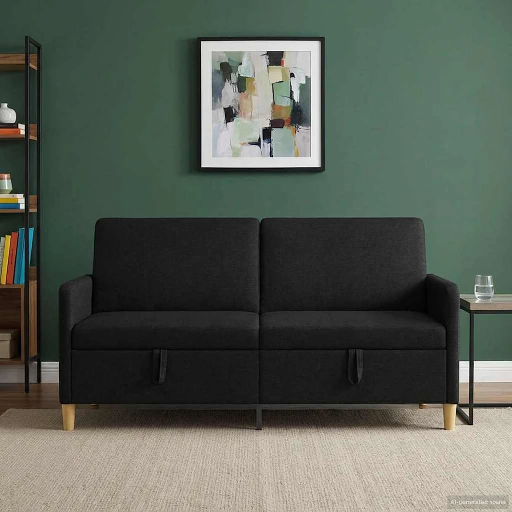 Sofa su saugojimo vieta Juoda 172 x 78 x 87 cm Poliesteris