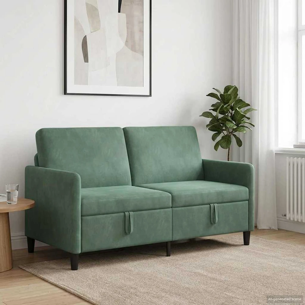 Sofa su saugojimo vieta Jūrinė žalia 152 x 78 x 87 cm