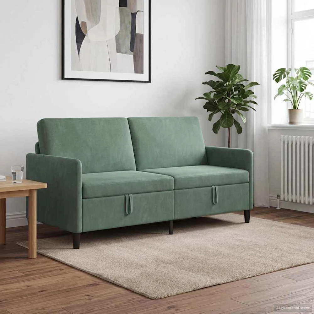 Sofa su saugojimo vieta Jūrinė žalia 172 x 78 x 87 cm