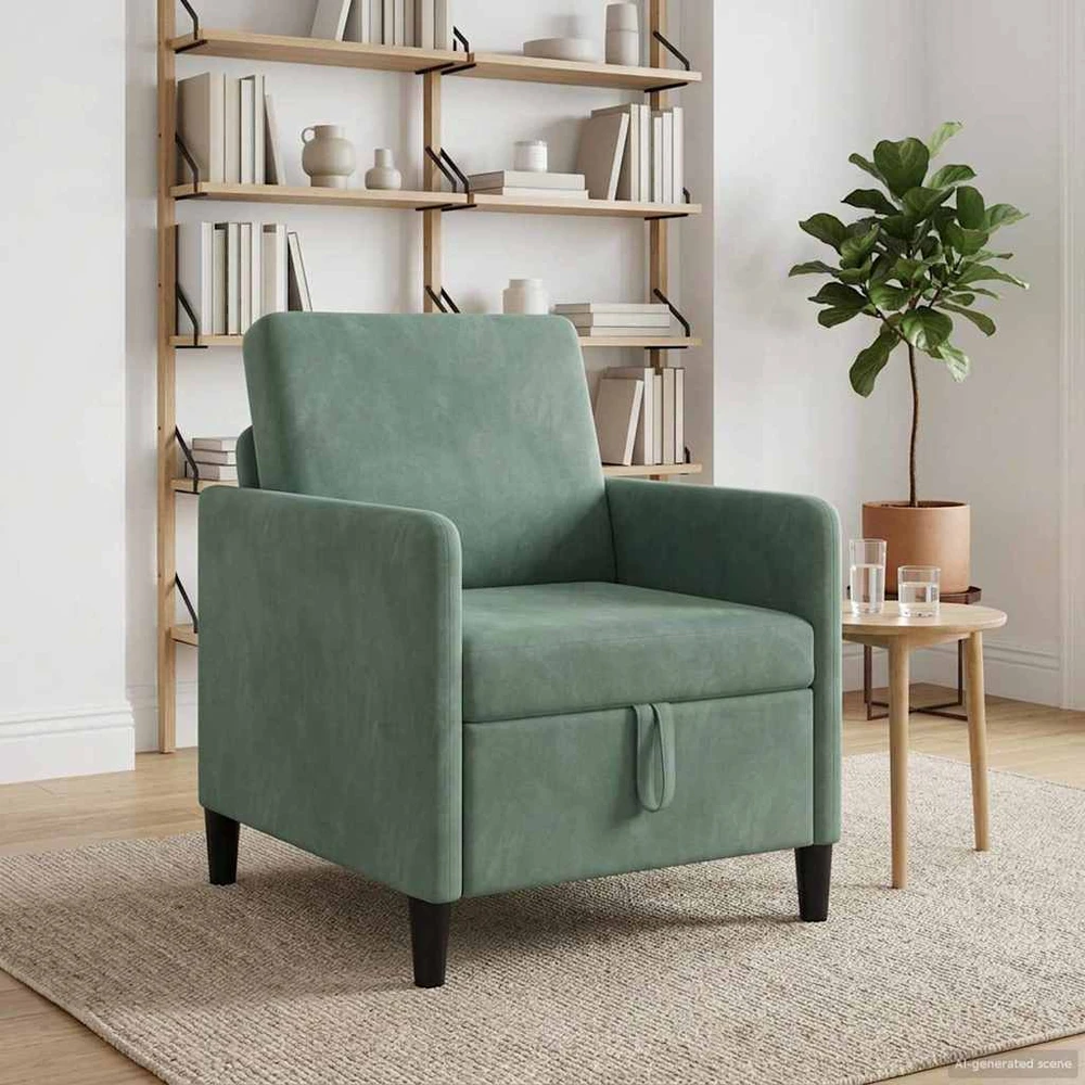 Sofa su saugojimo vieta Jūrinė žalia 72 x 78 x 87 cm