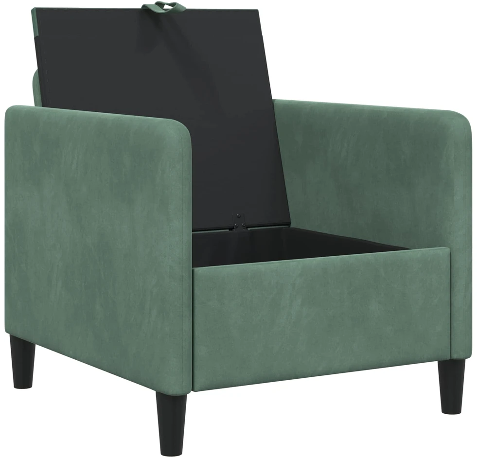 Sofa su saugojimo vieta Jūrinė žalia 72 x 78 x 87 cm