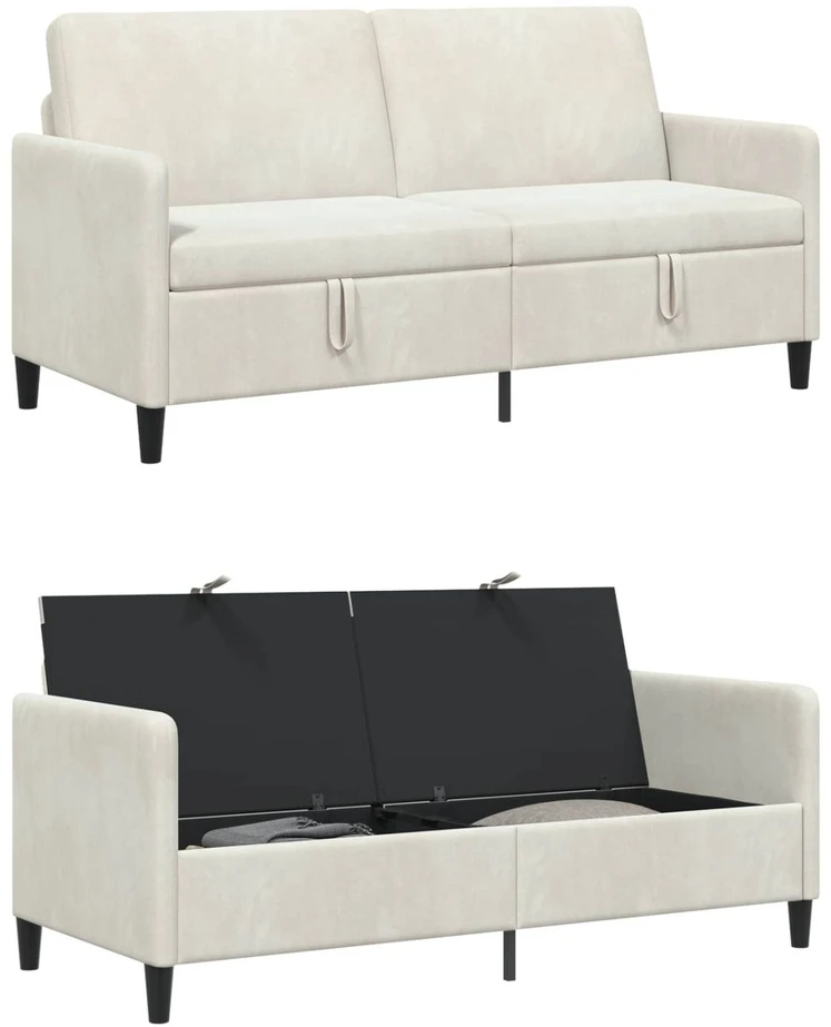 Sofa su saugojimo vieta Kreminė 172 x 78 x 87 cm Poliesteris
