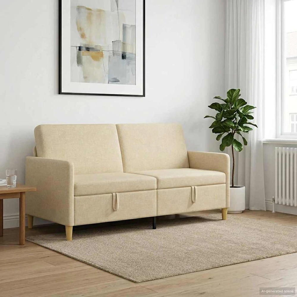 Sofa su saugojimo vieta Kreminė 172 x 78 x 87 cm Poliesteris