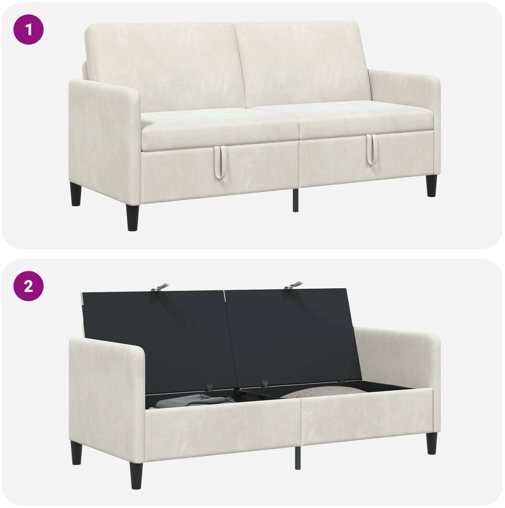 Sofa su saugojimo vieta Kreminė 172 x 78 x 87 cm Poliesteris