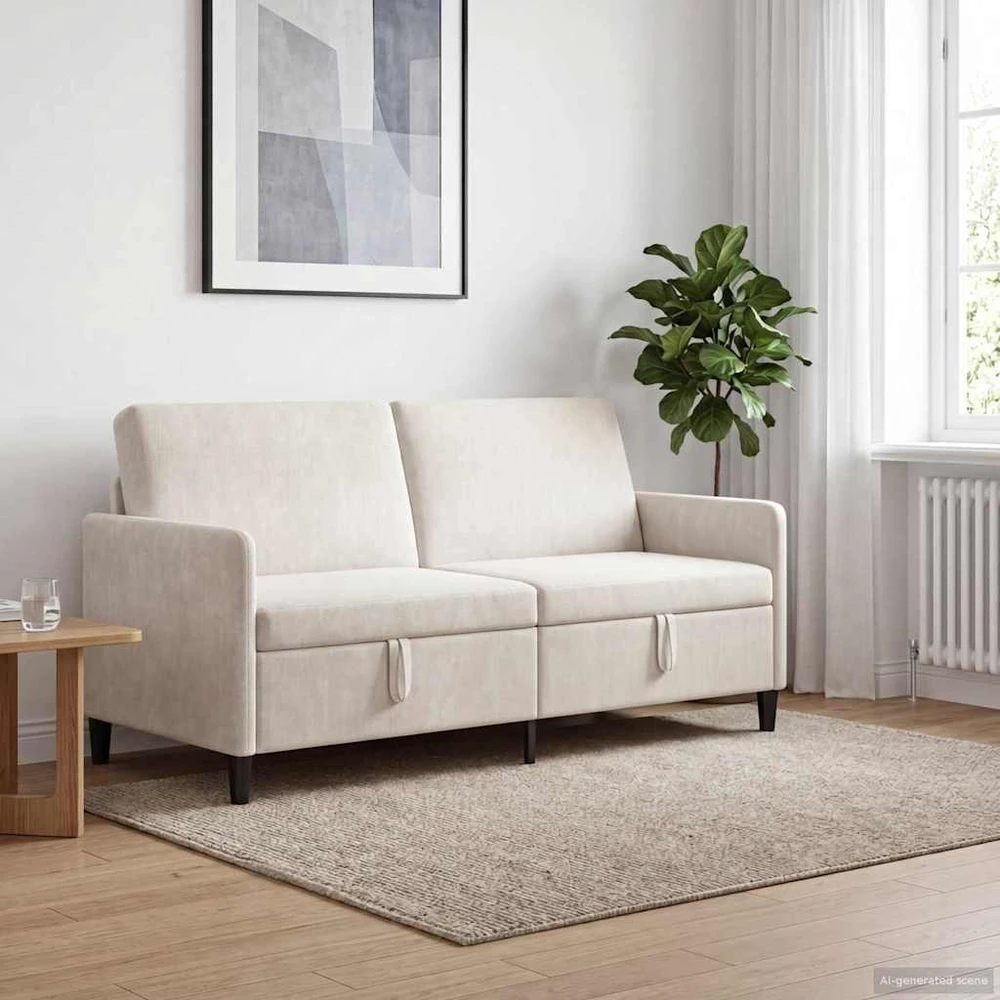 Sofa su saugojimo vieta Kreminė 172 x 78 x 87 cm Poliesteris