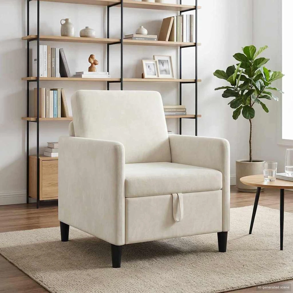 Sofa su saugojimo vieta Kreminė 72 x 78 x 87 cm Poliesteris