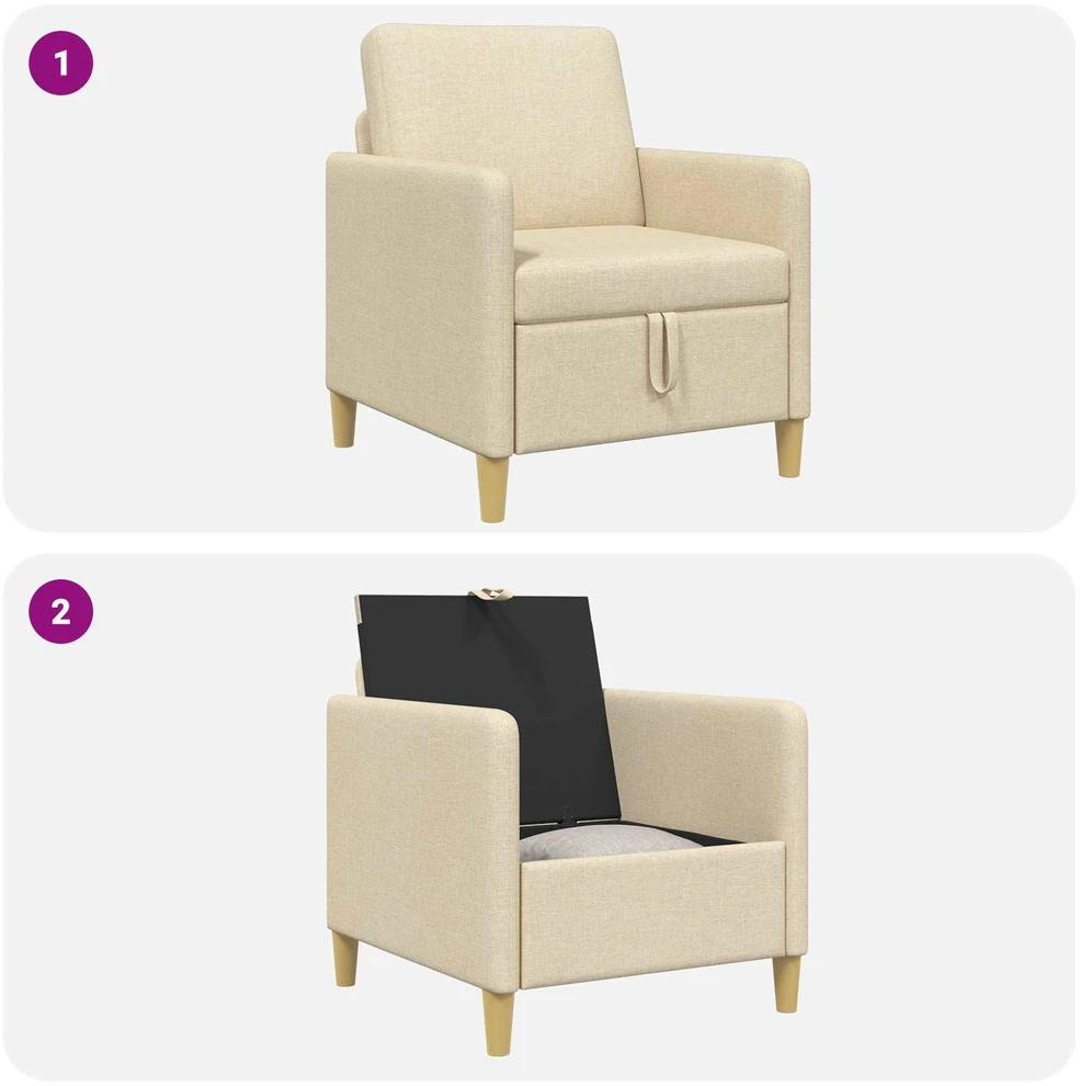 Sofa su saugojimo vieta Kreminė 72 x 78 x 87 cm Poliesteris