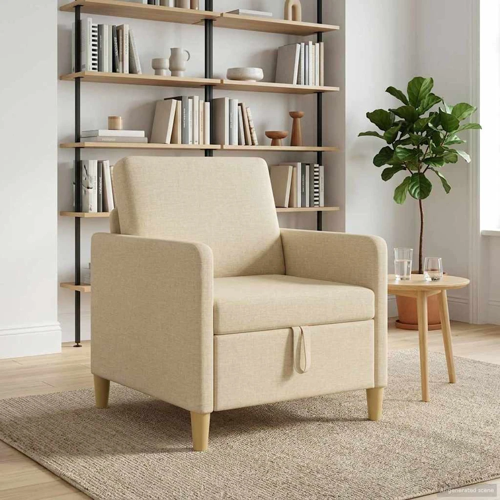 Sofa su saugojimo vieta Kreminė 72 x 78 x 87 cm Poliesteris