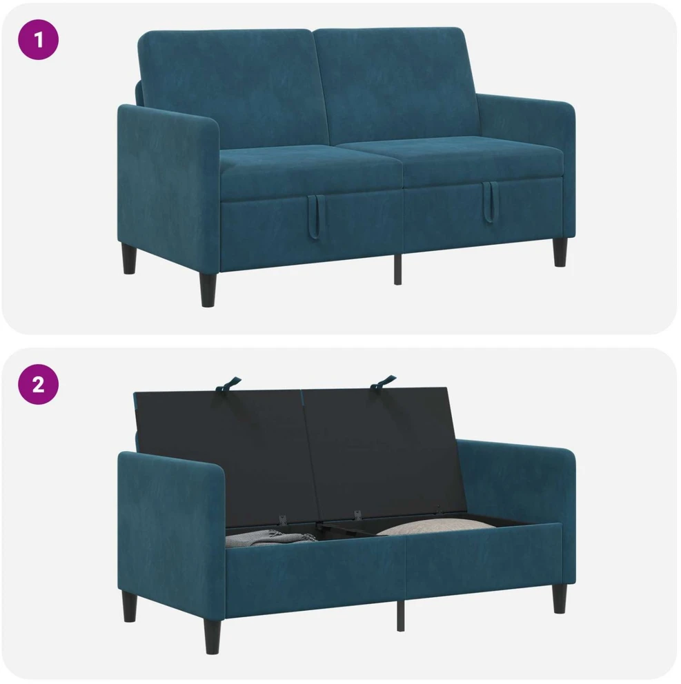Sofa su saugojimo vieta Mėlyna 152 x 78 x 87 cm Poliesteris