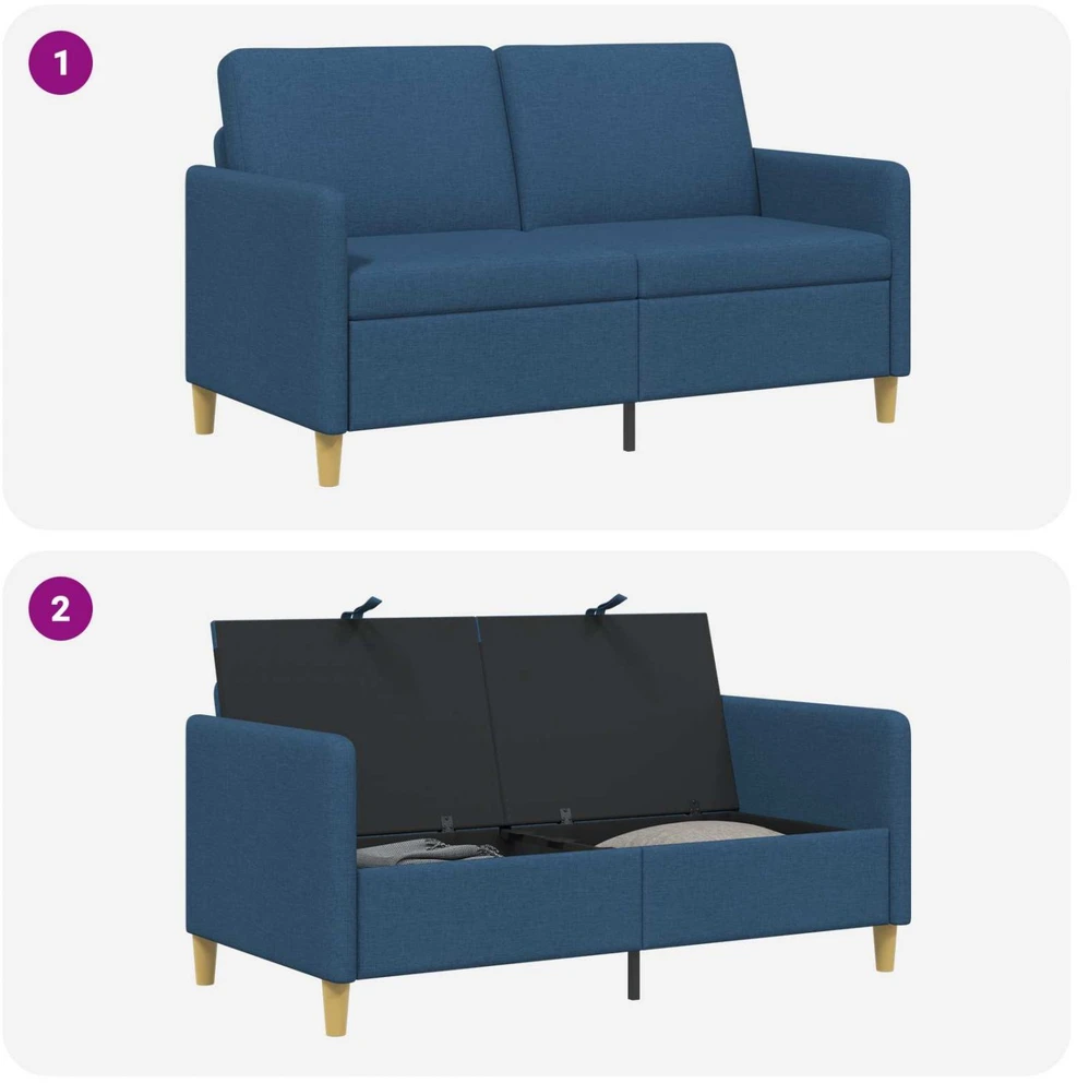 Sofa su saugojimo vieta Mėlyna 152 x 78 x 87 cm Poliesteris