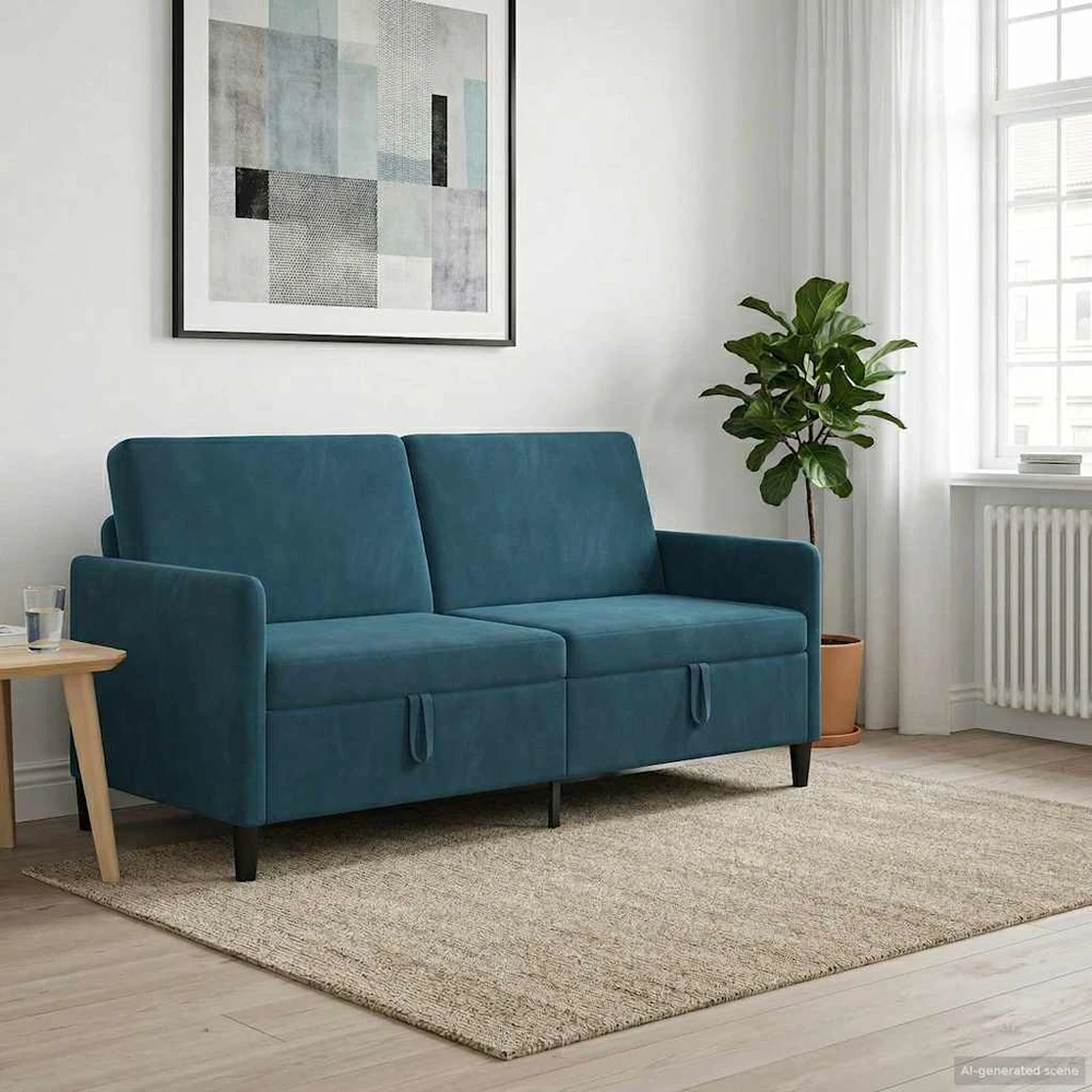 Sofa su saugojimo vieta Mėlyna 172 x 78 x 87 cm Poliesteris