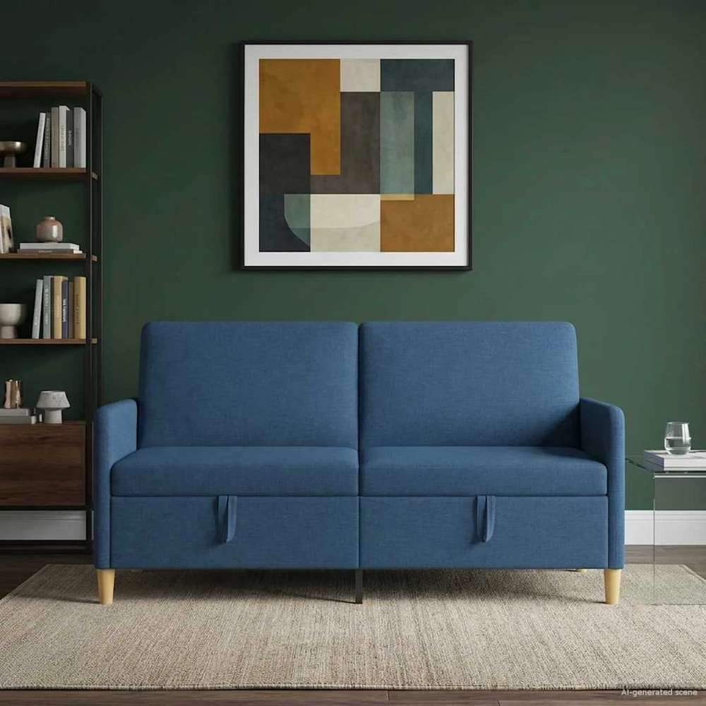 Sofa su saugojimo vieta Mėlyna 172 x 78 x 87 cm Poliesteris