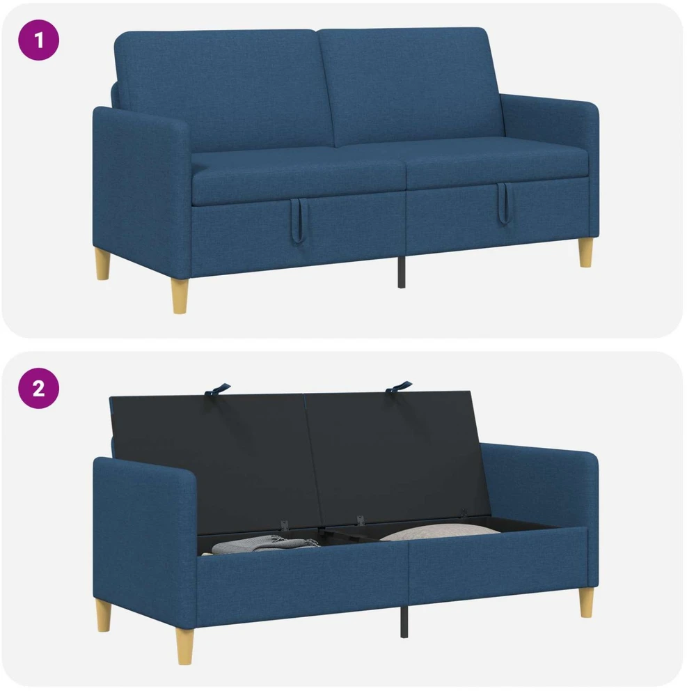 Sofa su saugojimo vieta Mėlyna 172 x 78 x 87 cm Poliesteris