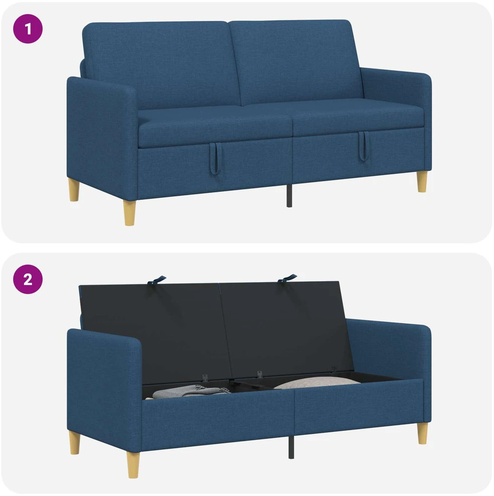 Sofa su saugojimo vieta Mėlyna 172 x 78 x 87 cm Poliesteris