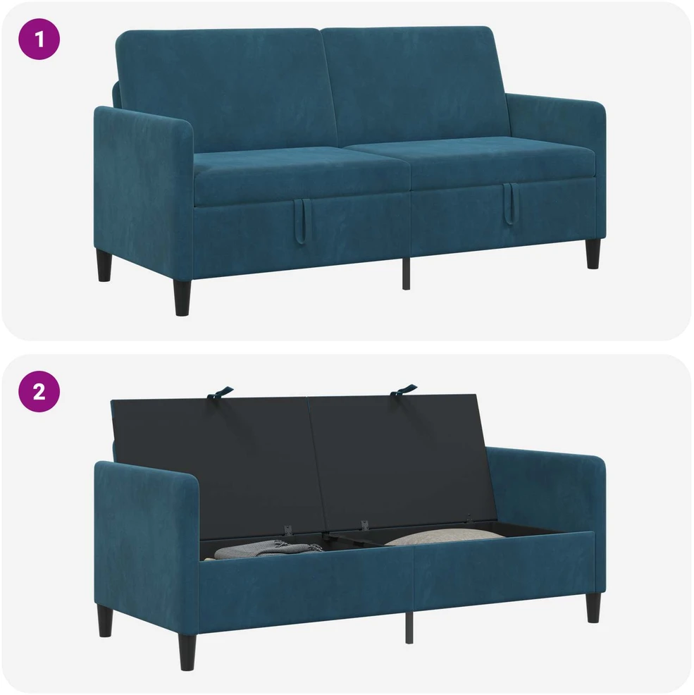 Sofa su saugojimo vieta Mėlyna 172 x 78 x 87 cm Poliesteris